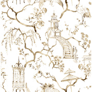 Serena Coffee Chinoiserie Wallpaper