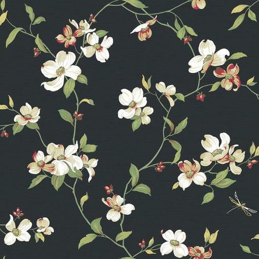 Black and White Dogwood Floral