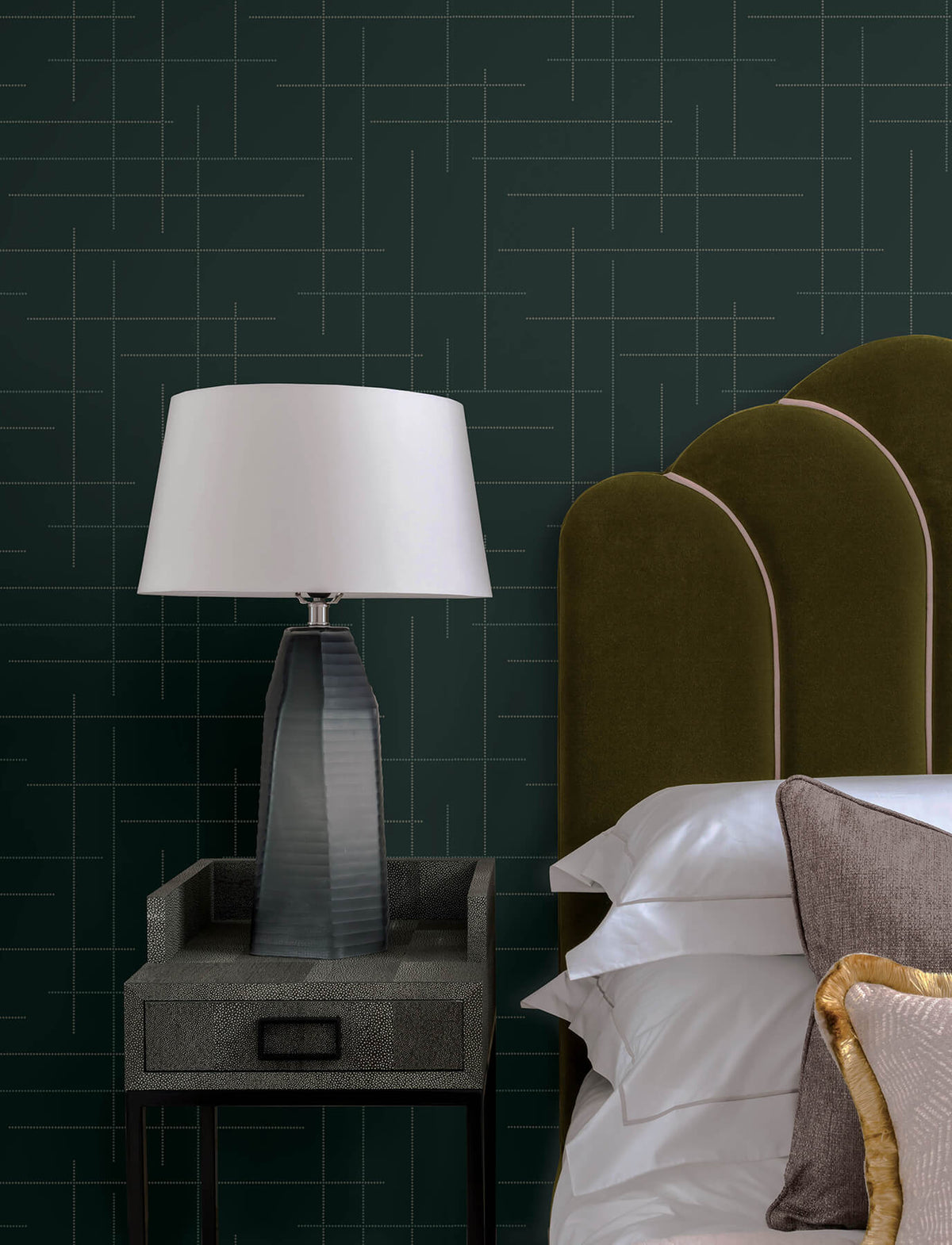 Wylie Teal Dotted Grid Lines