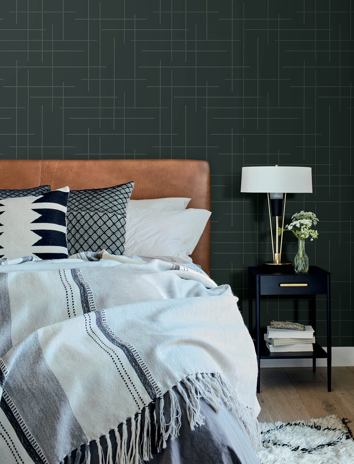 Wylie Teal Dotted Grid Lines