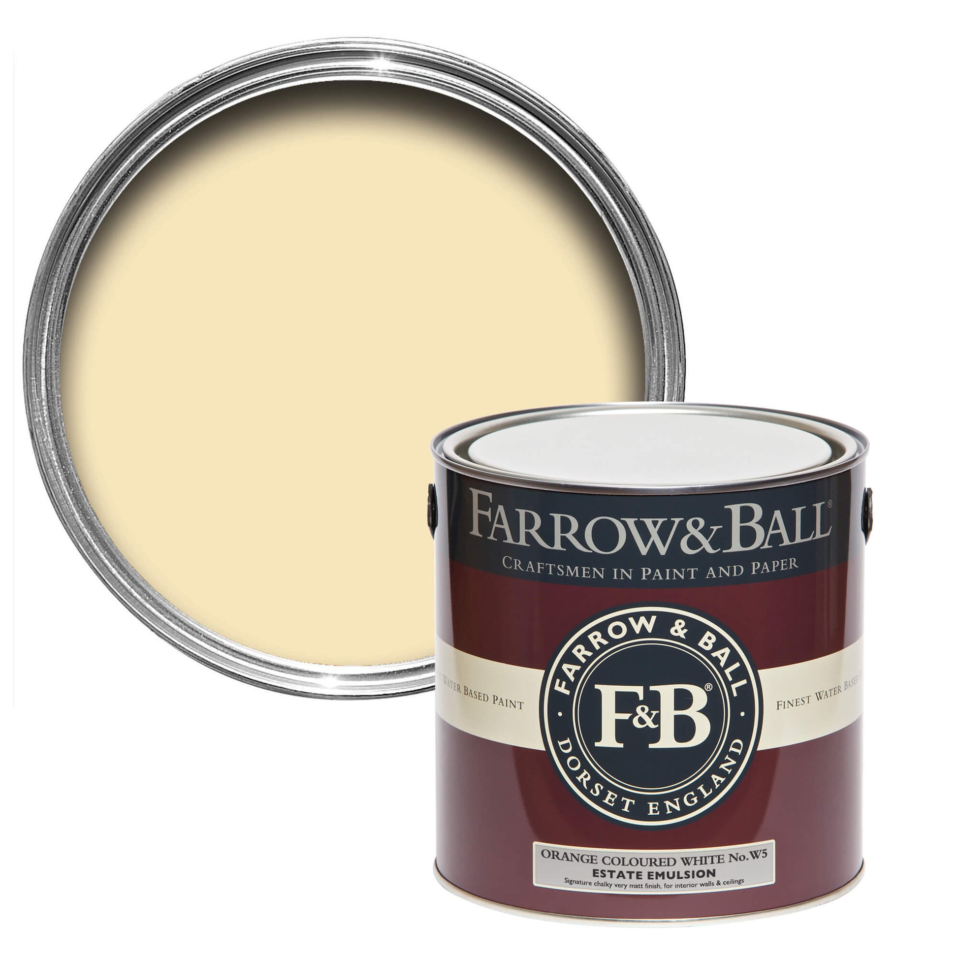 750ml Flat Eggshell Orange Coloured White No.W5