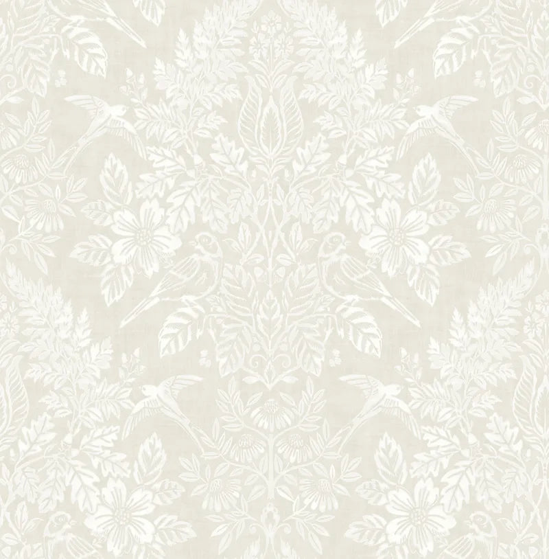 Finch Ivory Woodland Damask