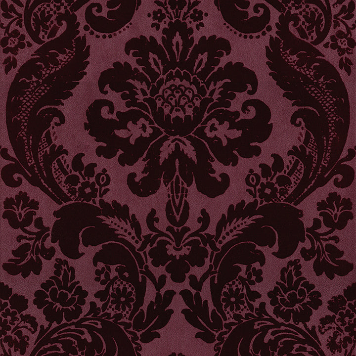 Haberdashery Flock Damask Merlot